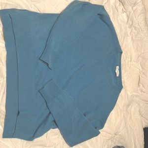 White + Warren Blue Cashmere Sweater